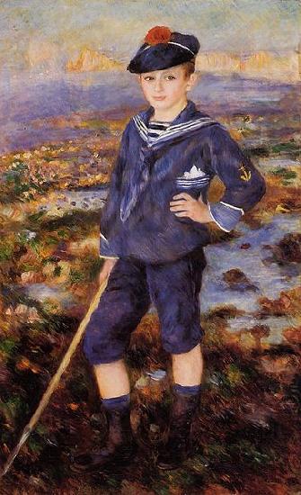 Jeune garcon sur la plage d`Yport, Pierre-Auguste Renoir